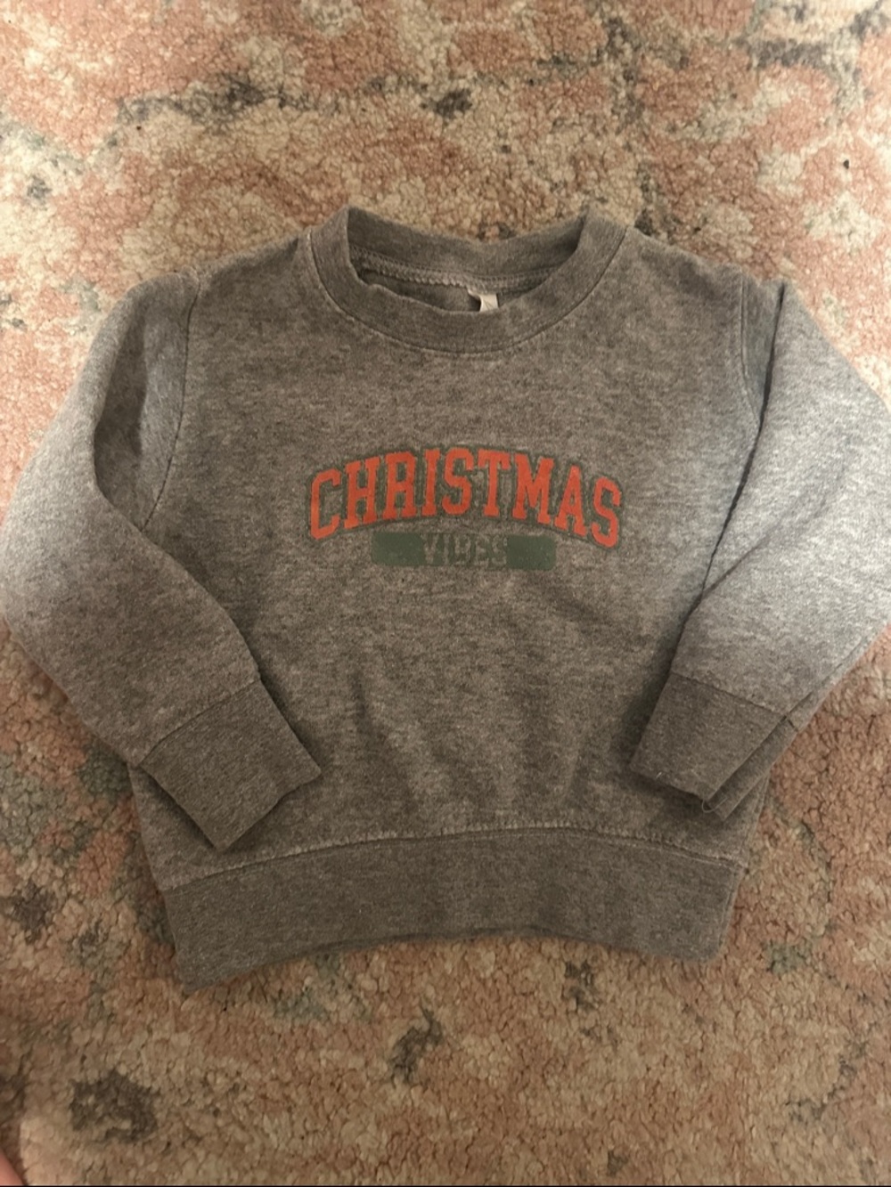Gray 'Christmas Vibes' Crewneck Sweatshirt 2T